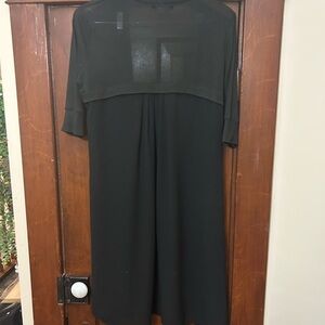 Black Pleated Tiered Crew Neck Sweater